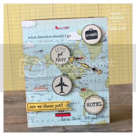 mod paperie: Are we there yet? - Happy National Scrapbooking Day! Travel Card Design, Farewell Cards, Travel Card, October Afternoon, Unity Stamp Company, Unity Stamps, 카드 디자인, Travel Cards, Going Places