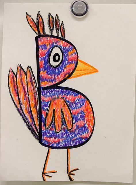 The lesson plan blog of fifth-year elementary art teacher Mrs. Nguyen (Formerly Ms. Gram). 1st And 2nd Grade Art Projects, Art With Letters, School Art Ideas, Letter Drawings, Letter Animals, Art 2nd Grade, Art To Remember, Letter Drawing, Elementary Art Lesson Plans