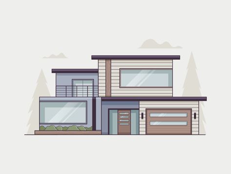 Modern by Josh Warren on Dribbble Dream House Sketch, Dream House Drawing, Simple House Drawing, House Design Drawing, Interior Design Sketchbook, Architecture Blueprints, Architecture Drawing Plan, Interior Architecture Drawing, Architect Drawing