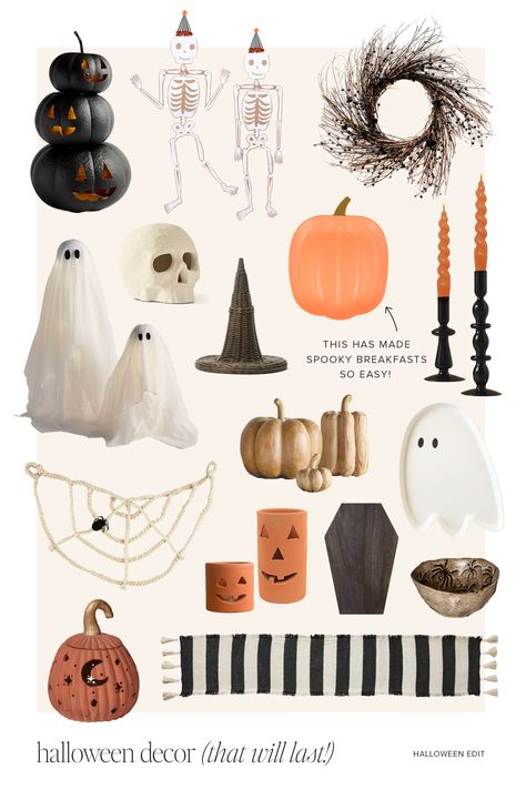 Fall Home Decor Halloween, Studio Mcgee Halloween Decor, Halloween Decor In Apartment, Cute Modern Halloween Decor, Diy Classic Halloween Decorations, Diy Tasteful Halloween Decorations, Decorating House For Halloween, Crate And Barrel Halloween Decor, Combining Fall And Halloween Decor