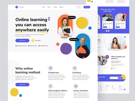 Learning Website Design, Web Design Websites, Landing Page Inspiration, Desain Ui, Modern Website Design, Learning Online, Ui Design Website, Professional Website Design, Portfolio Website Design