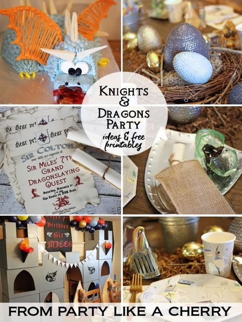 Knights And Dragons Party, Medieval Birthday, Knights Party, Dragon Themed Birthday Party, Knights And Dragons, Knight Birthday Party, Dragon Baby Shower, Castle Party, Fantasy Party