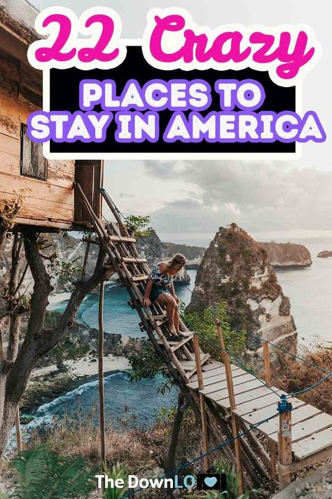 22 Crazy Places to Stay in America. Unique hotel design and architecture around the world makes a crazy vacation concept come to life. Inspiration and ideas for your next trip from outdoor… More Unusual Places In The World, Unique Travel Destinations Usa, Cool Hotels In United States, Unique Places To Stay In The Us, Fun Places To Visit In The Us, Places To Vacation In The Us, Unique Travel Experiences, Us Vacations With Kids, Unique Places To Travel In The Us