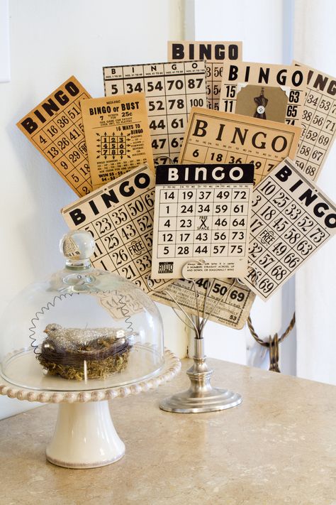 . Upcycling, Tema Vegas, Bingo Party, Bingo Night, Game Night Parties, Game Themes, Décor Boho, Cute Home Decor, Vintage Games