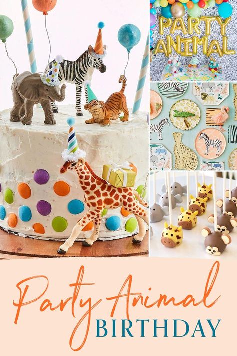 Plan a memorable 1st, 2nd or 3rd birthday party for your party animal. We put together some gender neutral ideas to plan a super fun animal themed party with friends and family. Check out our animal themed invitations, decorations and favor bag ideas. We hope we inspire you to organize a excellent party. Wild Animal Theme Party, Three Year Old Zoo Party, Party Animal Printables, Animal Crackers Birthday Party, Two Is A Zoo Birthday Party, Party Favors Animal Theme, Third Birthday Animal Theme, Two Year Old Birthday Party Animals, Party Animal Favor Bags