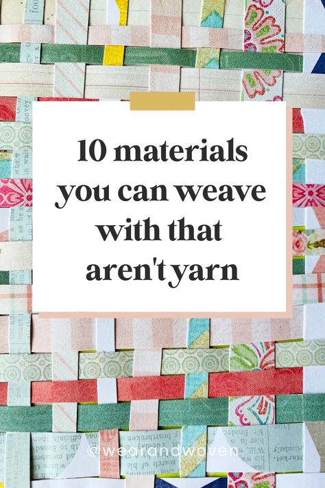 With these 10 unique weaving materials, the possibilities for creative weaving projects are plentiful. You can work with an array of materials aside from yarn, such as raffia, paper strips, ribbon, and more. Explore these 10 materials that you can weave with and discover an entire world of creative projects waiting to be made. Making A Loom For Weaving, Weaving Art Projects High School, Montessori, Weaving Ideas For Beginners, Weaving On A Picture Frame, Weaving Recycled Materials, Weaving Yarn Projects, Weaving Sticks Projects, Weaving Natural Materials