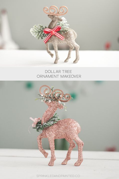 Natal, Dollar Tree Reindeer Craft, Dollar Tree Reindeer Diy, Reindeer Centerpieces, Dollar Tree Reindeer, Dollar Tree Christmas Ornaments, Dollar Tree Christmas Tree, Merry And Bright Sign, Dollar Tree Christmas Crafts