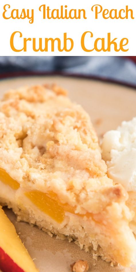 Peaches Canned, Peach Crumb Cake, Can Peaches Recipes, Peach Cake Recipes, Italian Desserts Easy, Fresh Peach Recipes, Peach Dessert, Peach Dessert Recipes, Peach Crumble