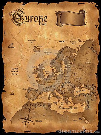 Vintage Europe Map                                                                                                                                                     More Pirate Maps, European Map, Germany Map, Ancient Maps, Map Globe, Old World Maps, Europe Map, Fantasy Map, Old Maps