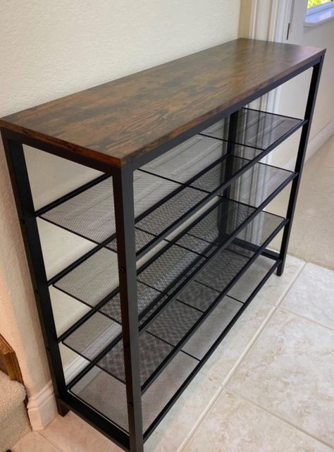 andes acacia queen bed | CB2 👉 Go to the website to find out more. Cloth Shoe Rack Storage Ideas, Steel Shoe Rack Ideas, Metalic Shoe Rack Ideas, Minimal Shoe Rack Design, Shoe Rack Black, Entry Way Table With Shoe Rack, Wall Mounted Shoe Rack Ideas, Shoes Table Design, Metal Accessories Home Decor