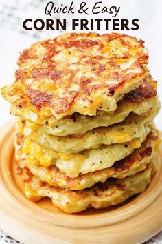 Kid Friendly Snacks, Fresh Corn Recipes, Corn Fritter, Easy Corn Fritters, Vegetarian Snack, Corn Recipes Side Dishes, Corn Fritter Recipes, Healthy Vegetarian Snacks, Easy Corn