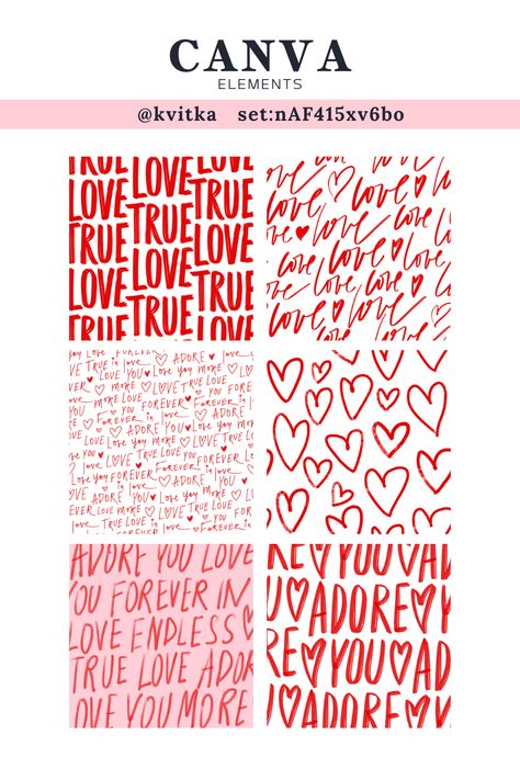 set:nAF415xv6bo
@kvitka Canva Elements Keyword | Secret Canva Keywords | Graphic Design | Canva Elements | Canva Tips
Happy Valentines Day Love Hearts Seamless Pattern Background Adore Red Calligraphy Typography Text Wrapping Paper 14 February Backdrop Print Red Forever Love True Love Lettering Canva Pattern Background Keyword, Red Portfolio Design, Canva Elements Valentines Day, Canva Heart Elements, Graphic Design Inspo Typography, Canva Background Elements, Valentines Day Design Graphic, Canva Valentines Day, Valentines Graphic Design