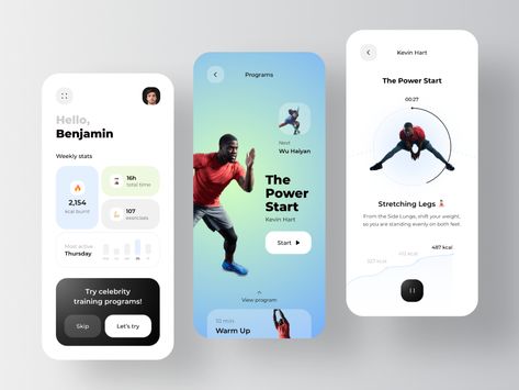 Fitness Apps Design, Workout Tracker App, Fitness Tracker App, Gym App, Mobile Code, Creative Market Design, Workout Tracker, Mobile Application Design, Desain Ui