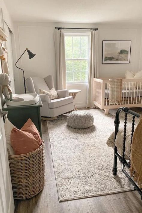 Nursery Guest Room Combo, Toddler And Baby Room, Shared Nursery, Nursery Guest Room, Small Space Nursery, Baby Room Themes, Parents Room, Nursery Closet, Baby Room Inspiration