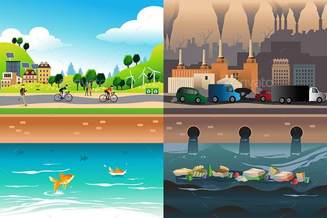 Week 9. Cities that invest in car free options for transportation, as well as mass transit are much healthier overall Water Pollution Poster, Polluted City, Air Pollution Poster, Save Earth Drawing, Ochrana Prírody, City Clean, Earth Drawings, Hipster Background, Nurse Art