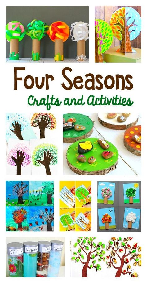 15 Super Cute Four Seasons Crafts and Activities for Kids: Spring, Summer, Winter, and Fall Art Projects and Sensory Activities for toddlers, preschool, kindergarten, and elementary! Four Seasons Craft For Kindergarten, The House Of Four Seasons Activities, Craft For Seasons, Seasons Craft Kindergarten, Seasons Montessori Activities, Seasons Lessons Preschool, Teaching Seasons Preschool, Prek Seasons Activities, Seasons Curriculum Preschool