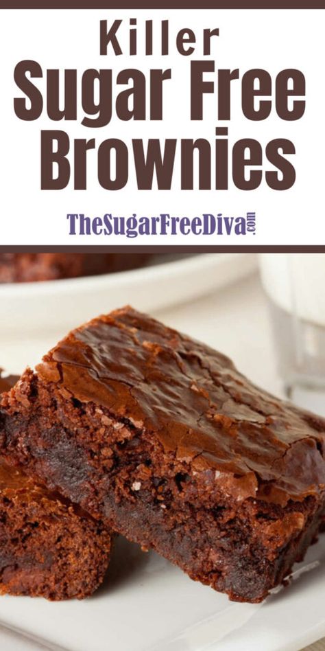 Sugar Free Chocolate Brownies, Sugar Free Desserts Easy, Brownie Vegan, Sugar Free Deserts, Sugar Free Brownies, Low Carb Granola, Biscuits Diététiques, Low Sugar Desserts, Sugar Free Baking