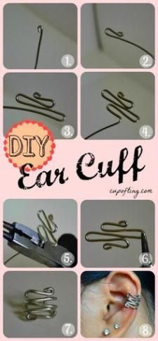 Jewelry Craft Ideas - Pandahall.com Diy Ear Cuff Tutorial, Diy Ear Cuff, Ear Cuff Tutorial, Ear Cuff Diy, Diy Earrings Tutorial, Cuffs Diy, Wire Ear Cuffs, Bracelet Message, Bracelet Fil