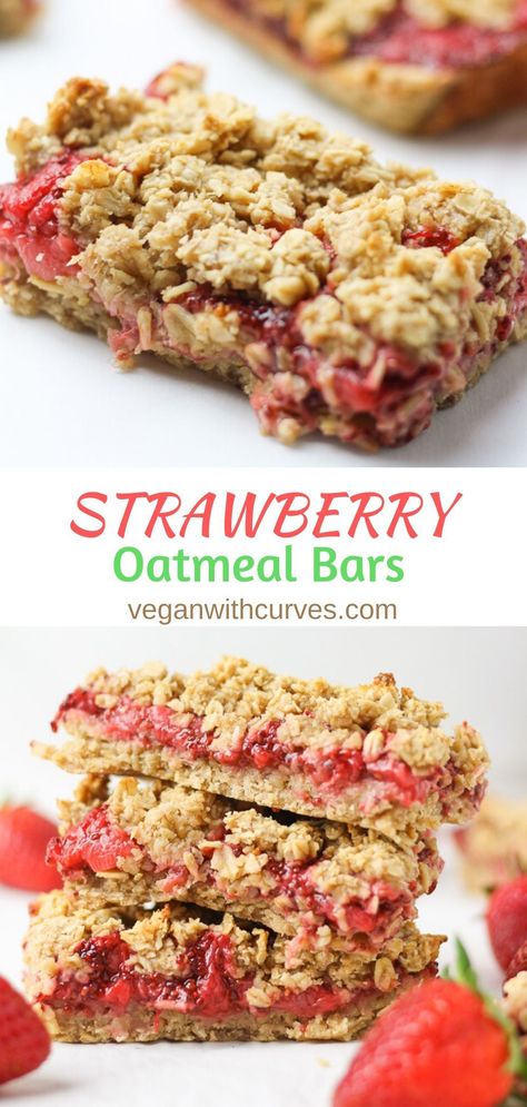 Oatmeal Bars Gluten Free, Strawberry Oatmeal Bars, Bars Gluten Free, Strawberry Oatmeal, Healthy Strawberry, Oatmeal Bars, Snacks Saludables, Gluten Free Dairy Free Recipes, Dairy Free Dessert