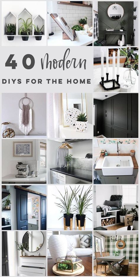 Amazing budget-friendly DIY projects for the modern home. These easy modern home decor ideas can transform the look of your home. They are cheap projects that don't look cheap! Modern Home Decor Ideas, Ideas Para Organizar, Home Modern, Decor Guide, Decor Minimalist, Modern Diy, Easy Home Decor, Modern Home Decor, Cool Rooms