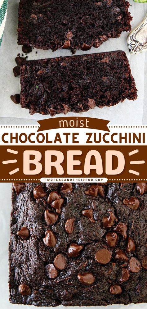 Chocolate Zucchini Bread, zucchini ideas, zucchini snacks Smitten Kitchen Zucchini Bread, Zucchini Loaf Recipes Chocolate Chips, Simple Zucchini Bread Recipes, Zucchini Quick Bread Recipes, Zucchini Chocolate Bread Recipes, Recipes For Zucchini Bread, 1 Zucchini Recipe, Easy Chocolate Chip Zucchini Bread, Chocolate Zucchini Banana Muffins