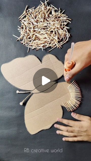 RB creative world on Instagram: "Matchstick Butterfly #reels #reelsinstagram #viral #viralreels #trending #butterfly #bestoutofwaste #craft #art #diy #easy" Paper Crafts For Adults Creative, Diy Butterfly Decorations Craft Ideas, Diy Art And Craft, Butterfly Paper Crafts Easy Diy, Handicrafts Ideas Handmade, Picture Frame Diy Ideas, Diy Arts And Crafts For Adults Home Decor Fun Projects, Trending Crafts For 2024, Stick Art Diy