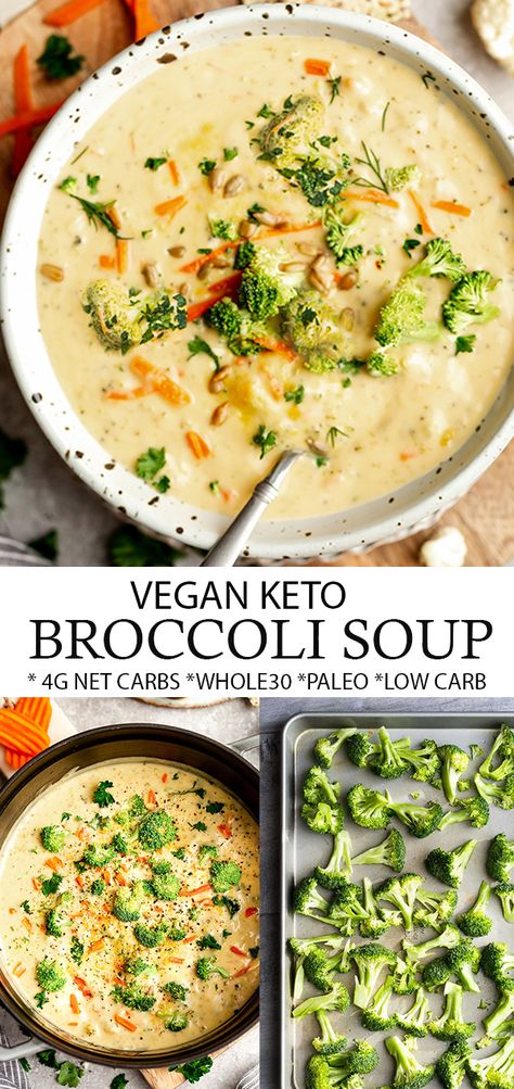 Keto Broccoli Soup, Vegan Broccoli Cheddar Soup, Broccoli Cheddar Soup Recipe, Cheddar Soup Recipe, Whole30 Vegan, Vegan Broccoli, Dairy Free Low Carb, Keto Broccoli, Vegan Slow Cooker