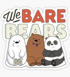 We Bare Bears Stickers, Bare Bears Stickers, Bears Stickers, Sticker Design Inspiration, Bear Cake Topper, Sky Art Painting, We Bare Bears Wallpapers, Bear Birthday Party, Bear Drawing