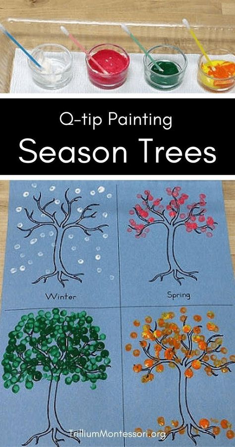 Season Changing Activities Preschool, 4 Season Preschool Activities, Four Seasons Tree Craft Preschool, Leaves Art Activities For Preschoolers, Books About Trees For Preschool, Changing Seasons Preschool Activities, Seasons Activity For Preschool, Craft For Seasons, Weather Changing Activities Preschool