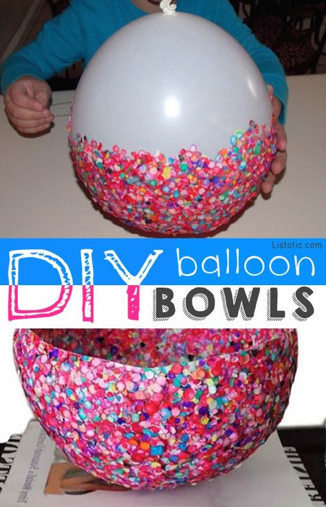 Balloon Bowls!! Easier than it looks. -- 29 creative crafts for kids that adults will actually enjoy doing, too! Balloon Bowls, Activities For Boys, Seni 2d, Diy Balloon, Summer Crafts For Kids, Easy Art Projects, Diy Projects For Kids, Balloon Diy, Chicken Wraps