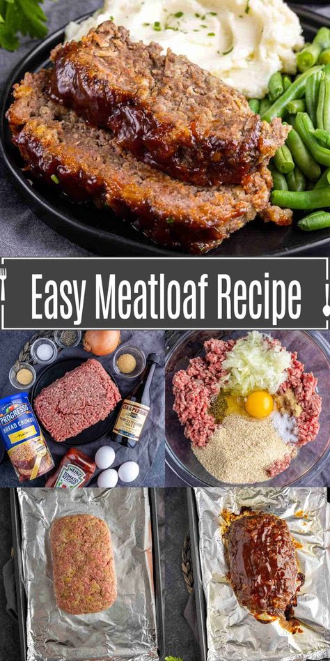 This classic and easy meatloaf recipe is everyone's favorite comfort food. Get your family to enjoy the great taste of meatloaf with this easy-to-follow recipe. Easy Meatloaf Recipe, Baked Meatloaf, Homemade Meatloaf, How To Cook Meatloaf, Classic Meatloaf Recipe, Good Meatloaf Recipe, Best Meatloaf, Easy Meatloaf, Meat Loaf