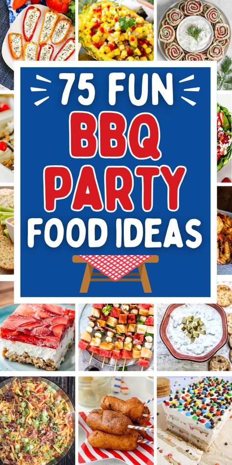 summer buffet food ideas Lunch Cookout Ideas, Essen, Serving Food Ideas Parties, Bbq Get Together Ideas, Bbq Birthday Party Food, Fun Cookout Food, Birthday Bbq Food Ideas, Backyard Bbq Setup Ideas, Easy Party Foods Cheap