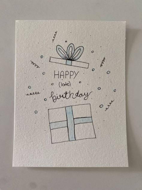 IF YOU WANT ANY DESIGN CONTACT ME Easy And Cute Birthday Card Ideas, Easy Creative Birthday Card Ideas, Things To Draw For Birthday Cards, Cute Diy Happy Birthday Cards, Birthday Card Ideas For Friends Watercolor, Things To Put In Birthday Cards, Aesthetic Cute Birthday Cards, Bday Card Friend, Cute Easy Drawings For Birthday Cards