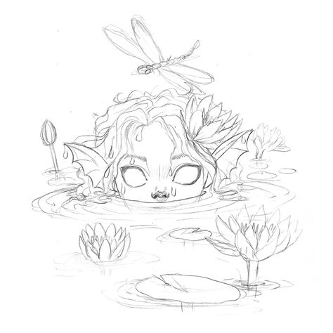 🖤 MONET'S GARDEN 2024 #monetsgarden24 🖤 I can't paint or draw flowers like Monet, but I like drawing flowers. So I was looking forward to… | Instagram Animal Fairy Drawing, Cool Fairy Drawings, Some Things To Draw, Drawing Fairies Sketches, Drawing And Sketching Ideas, Drawing Ideas Characters Cartoon, Fae Drawings Faeries, Dark Cottagecore Drawing, Flower Fairy Coloring Pages