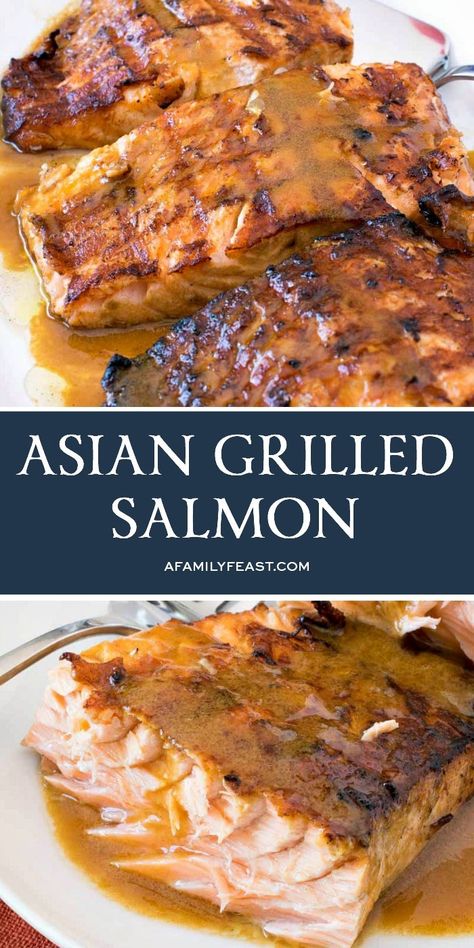 Essen, Ina Garten, Pasta Salad Salmon, Grilled Salmon Recipe, Asian Grill, Asian Salmon, Recipes With Soy Sauce, Salmon Marinade, Grilled Salmon Recipes