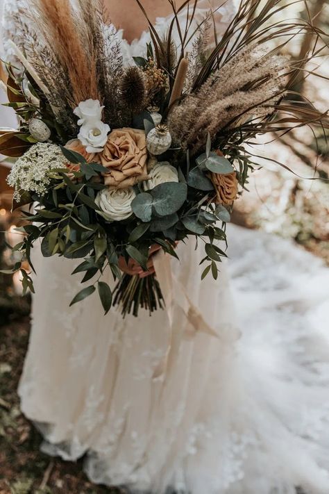 Bouquet Flowers Bride Bridal Greenery Foliage Pampas Grass Sage Green Wedding Ideas Amy Cutliffe Photography #WeddingBouquet #WeddingFlowers #BrideBouquet #BridalBouquet #GreeneryBouquet #Foliage #PampasGrass #Wedding Boho Sage Green Wedding Flowers, Pampas Grass And Greenery Bouquet, Greenery And Pampas Grass Wedding Bouquet, Greens Bouquet Wedding, Sage Wedding Bouquet Brides, Boho Wedding With Greenery, Pampas Grass Greenery Wedding, Pampas And Greenery Bouquet, Sage Green Dried Flower Bouquet