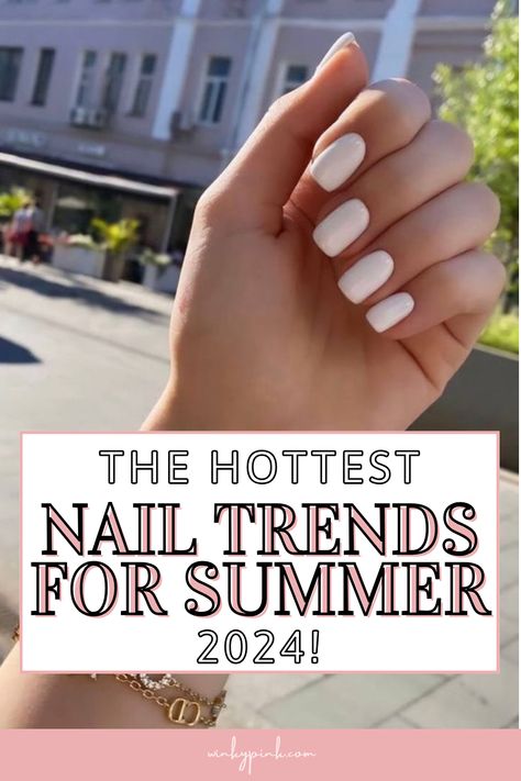 This post is all about the hottest 2024 Summer Nail Trends! From nail shapes to nail designs there is a ton of nail inspo here for your next summer manicure. End Of Summer Manicure, Nail Inspo 2024 Short, Short Nail Designs Summer Latest Trends, French Manicure Long Nails, Nails For Pale Skin, Spring Nails Acrylic Coffin, Spring Nails Acrylic, Nail Colors For Pale Skin, Pale Nails