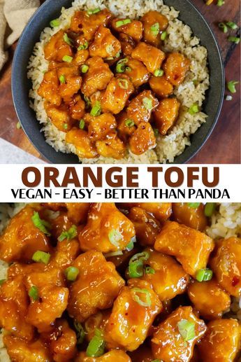 Orange Chicken Tofu, Vegan Orange Chicken Recipe, Vegan Orange Chicken, Orange Tofu Recipe, Orange Tofu, Resep Vegan, Chicken Tofu, Fedtforbrændende Mad, Tofu Recipes Healthy