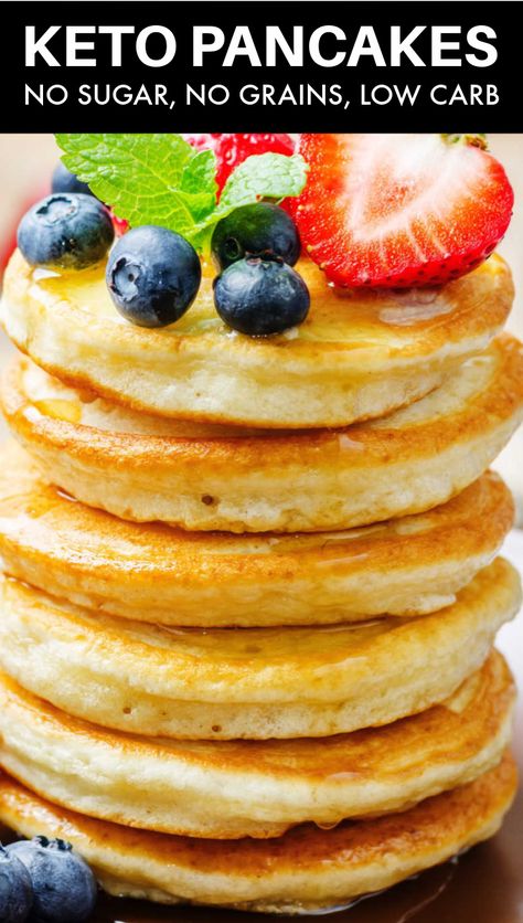 Best Keto Pancakes, Low Carb Pancake Recipe, Keto Quiche, Desayuno Keto, Comidas Keto, Low Carb Pancakes, Breakfast Low Carb, Keto Recipes Breakfast, Low Carb Snack