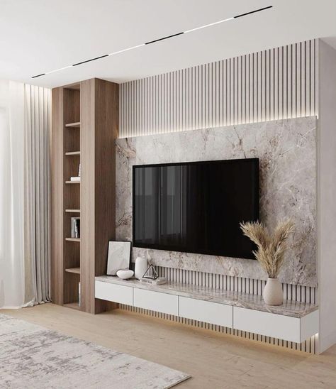 20 Ft Wall Decor Ideas, Luxury Tv Wall, Tv Unit Design Modern, Wall Unit Designs, Office Interior Design Modern, Wall Tv Unit Design, Latest Living Room Designs, Home Hall Design, Hall Interior Design