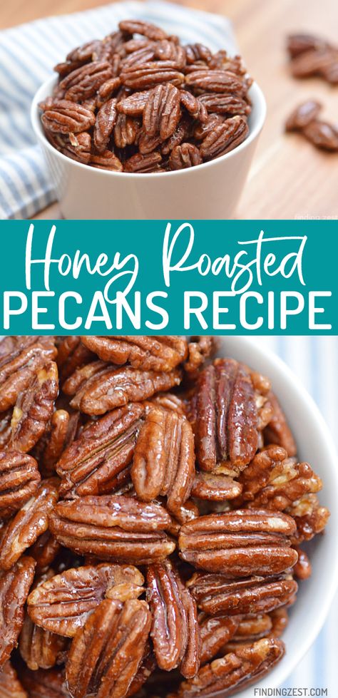 Honey Toast, Honey Glazed Pecans Recipe, Roasted Pecans Recipe, Honey Roasted Pecans, Glazed Pecans, Roasted Walnuts, Walnut Recipes, Roasted Pecans, Lean Belly Juice