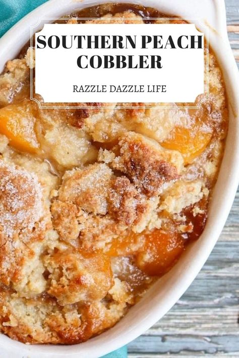 Cobbler Recipes Easy, Southern Peach Cobbler, Jul Mad, Easy Peach Cobbler Recipe, Smores Dessert, Peach Dessert Recipes, Peach Cobbler Easy, Fruit Cobbler, Peach Desserts