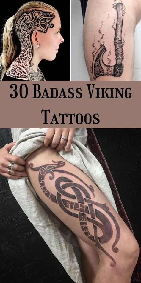 With shows like Vikings and The Last Kingdom, Viking culture and Norse mythology are on the rise again. They were fierce, great sailors, and had excellent hygiene, so I get where the fascination comes from. #30 #Badass #VikingTattoos Arm Tattoo Viking, Tattoo Sleves, Viking Ship Tattoo, Ship Tattoo Sleeves, Valhalla Tattoo, Viking Tattoos For Men, Traditional Viking Tattoos, Fierce Tattoo, Viking Warrior Tattoos