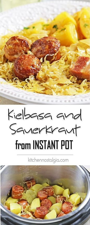 Crockpot Pork And Sauerkraut, Instapot Dinner, Instapot Dinners, Kielbasa And Sauerkraut, Pork And Sauerkraut Recipe, Slowcooker Recipes, Kielbasa Recipes, Sauerkraut Recipes, Electric Pressure Cooker Recipes