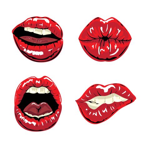 Download the Boca Set Vector 173931 royalty-free Vector from Vecteezy for your project and explore over a million other vectors, icons and clipart graphics! Cartoon Mouth, Lips Illustration, Cupid Tattoo, Pop Art Lips, Dance Vector, Cute Lipstick, Lip Logo, Hair Vector, Lips Drawing