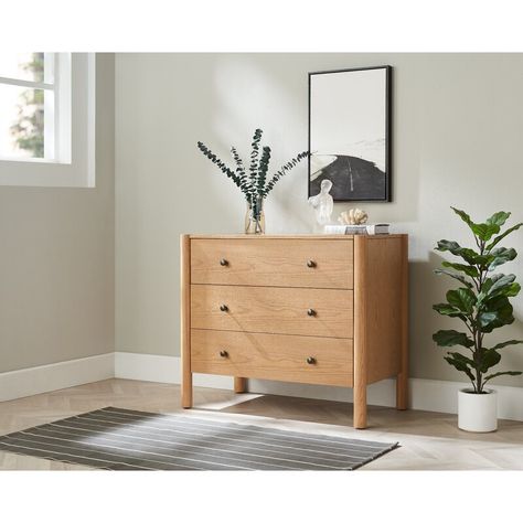 Foundry Select 3 Drawers Accent Chest | Wayfair.ca Chest For Bedroom, Dresser Wood, 3 Drawer Dresser, Fabric Drawers, Accent Chest, Wood Dresser, Elegant Home, Bedroom Furniture Dresser, Bedroom Dressers