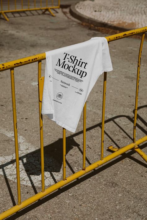 Free T-Shirt on Street Mockup 1 Mock Up T Shirt, T-shirt Photography, T Shirt Logo Design, Tshirt Photography, Shirt Logo Design, Graphic Tshirt Design, Restaurant Branding, Free Tshirt, Clothing Mockup