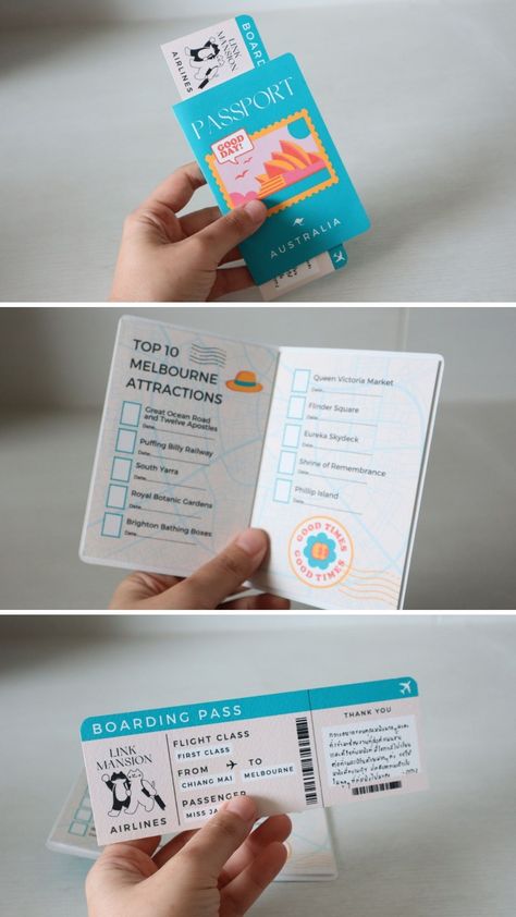 Passport & Boarding Pass Inspired Thank you card | How to | Travel Inspired thank you card Tutorial Template Link: https://shorturl.at/anyL8 Passport Template, Boarding Pass Invitation, Corporate Invitation, Cute Business Cards, Passport Invitations, Passport Card, Travel Tickets, Holiday Program, Travel Marketing