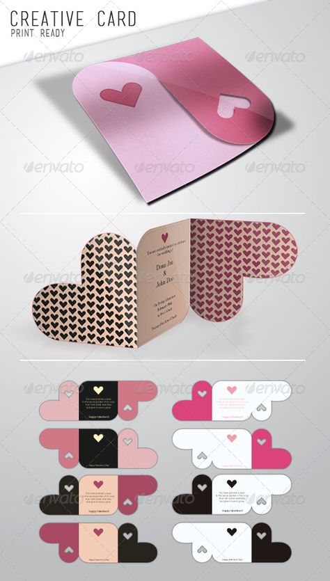 Vector Print-Ready Overlap Card with two sides Very creative cards, you can use it for your special occasion. This template you can use as greeting card, invitation card, flayer. Print ready (387.7×129.5mm + 5mm bleed, CMYK, 300dpi) Help File Included     http://graphicriver.net/item/creative-card/3943526?WT.ac=portfolio_1=portfolio_author=crew55design Homemade Cards, Paper Craft, Templat Kotak, Idee Cricut, Seni Dan Kraf, Creative Cards, Diy Cards, Paper Crafts Diy, Diy Paper