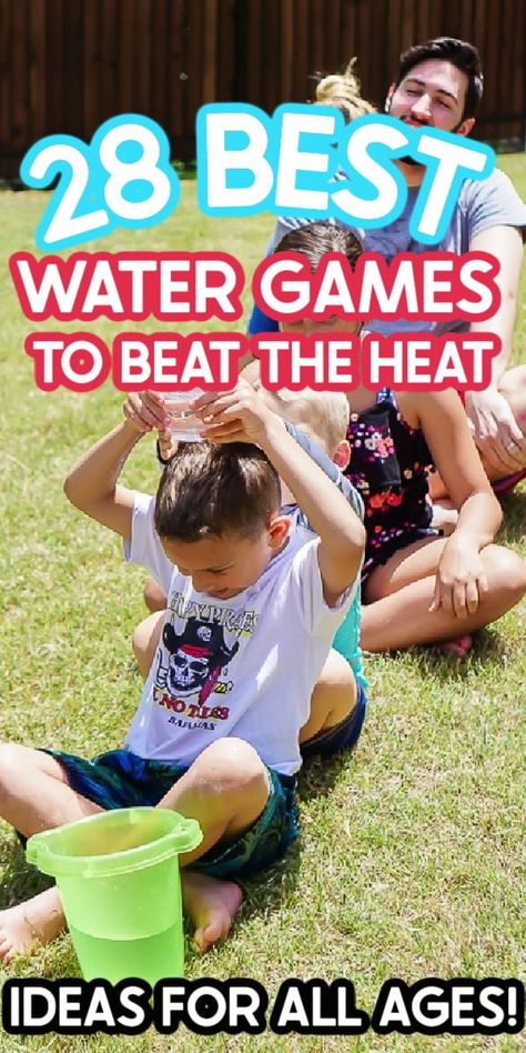 The most fun water games for summer! Great for kids, for teens, and even for adults! Water Ballon Games, Fun Water Games, Water Balloon Games, Outdoor Water Games, Field Day Games, Balloon Games, Outside Games, Summer Camp Activities, Camping Water